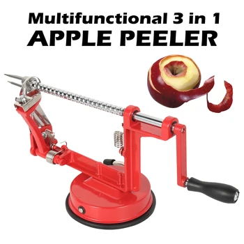 

3In1 Multifunctional Apple Peeler Stainless Steel Hand-cranked Potato Fruit Machine Peeler Slinky Slicer Cutter Bar Kitchen Tool