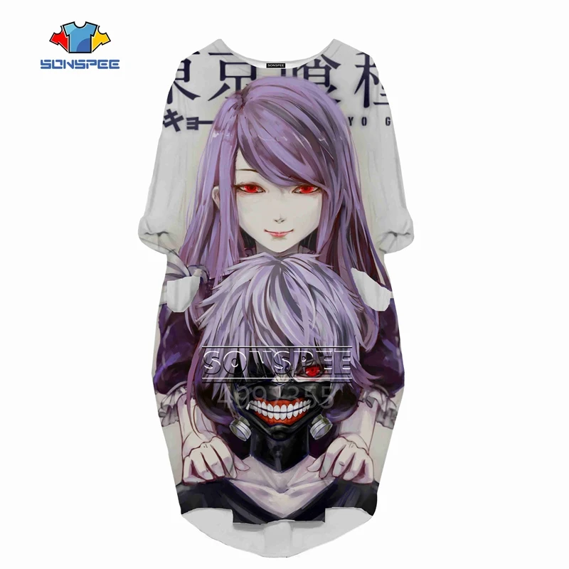 SONSPEE 3D печатных Kirishima Tōka Harajuku женское модное Повседневное платье в стиле хип-хоп высокого качества с длинным рукавом женская одежда для девочек L11