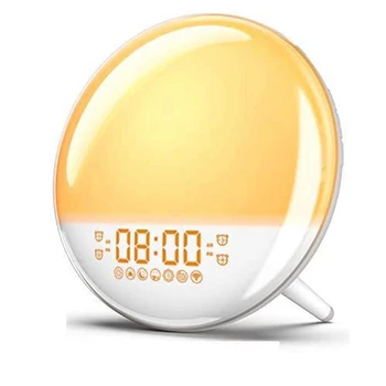 

Colorful Sunrise Alarm Clock Wake Up Light Smart WiFi Digital Clock Supports APP Control with FM Radio and Alarm-EU Plug