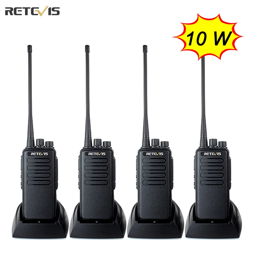 

High Power Walkie Talkie 4pcs Retevis RT1 3000mAh Two Way Radio With Earpiece Handy Walkie-Talkie For Factory Warehouse Farm