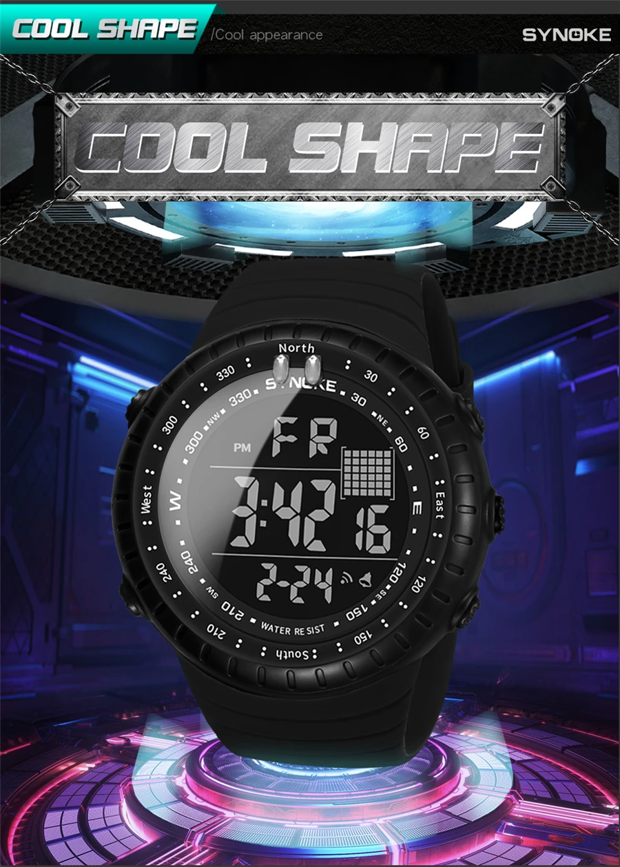 2021 New Men's Digital Watch Men Sports Watches Dual Time Pedometer Alarm Clock 50M Waterproof Military Watch Relogios Masculino