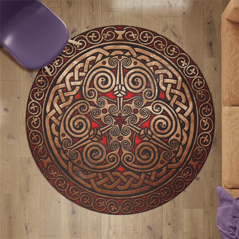 

Viking Circle Rug Round shape Floor Mat 3D Printed Rug Non-slip Mat Dining Living Room Soft Bedroom Carpet 05