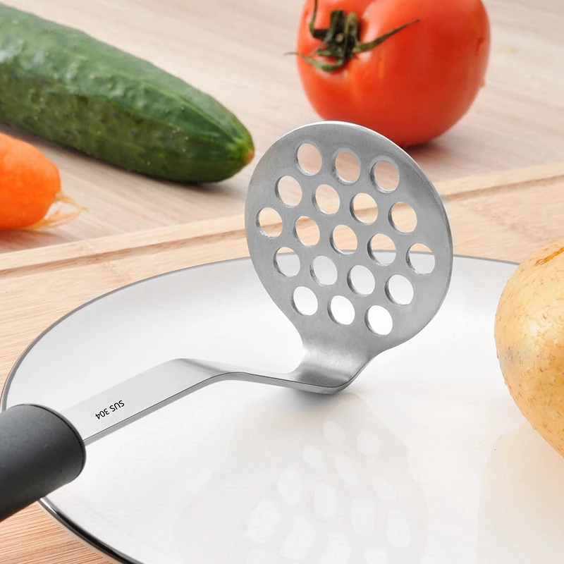 Promotion-Potato Masher Plastic Hand Held Stainless Steel Potato Mud Pressure Juice Maker Vegetable Fruit Tools Kitchen Accesso