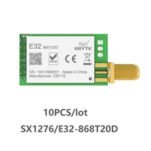 10 pc/lote E32-868T20D lora sx1276 transmissor receptor 868 mhz módulo 20dbm uart iot 868 mhz sma sx1278 transceptor sem fio