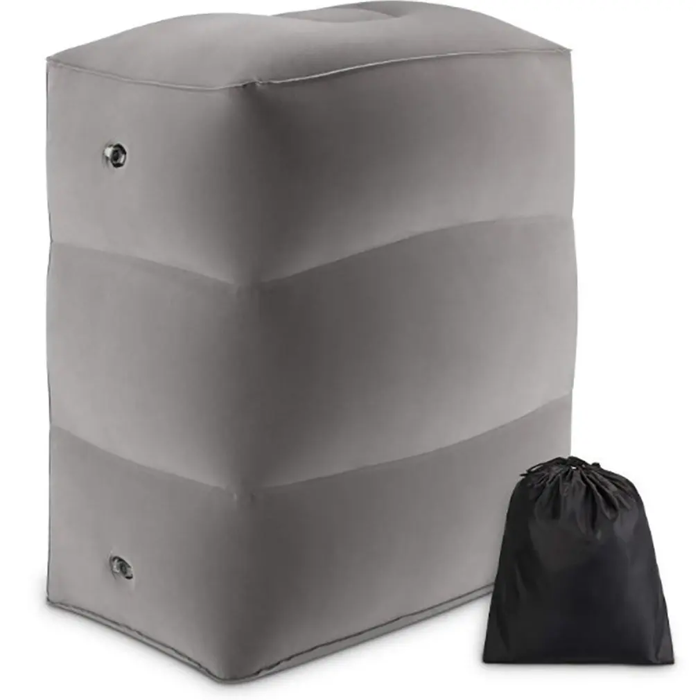 

Flocking Travel Inflatable Foot Pad Footstool High-Speed Rail Warm Footrest Pad Folding Adjustable Footrest