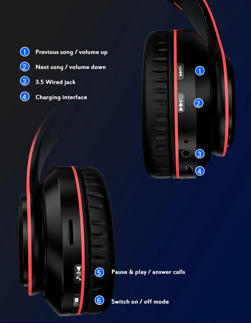 4 Colors Wireless Headphone Bluetooth Earphone B39 Bluetooth Headset Foldable Adjustable Handsfree Headset MIC for iphone Huawei