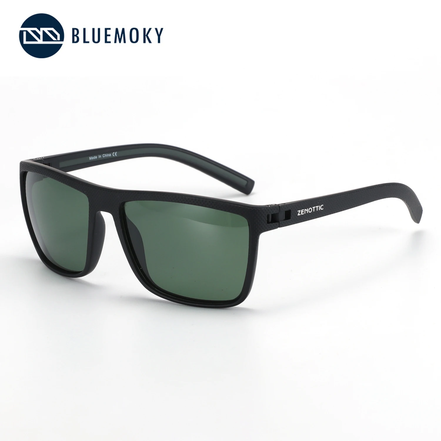 Мужские солнцезащитные очки BLUEMOKY, высокое качество,, поляризационные, Ретро стиль, TR90, большие, квадратные, негабаритные, солнцезащитные очки, большие, крутые, UV400, BT6204 - Цвет линз: GREEN