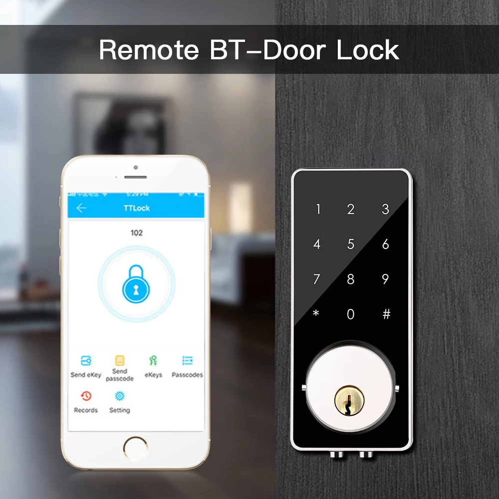 Beste Smart Lock Keyless Entry Deurslot Nachtschoot Digitale Elektronische Bluetooth Deurslot met Toetsenbord Auto Lock Thuis touch screen lock