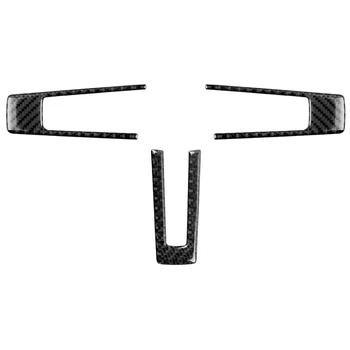 

3 PCS Car Carbon Steering Wheel Key Frame Sticker, Car Interior Modification Parts for Ford Mustang 2009-2013