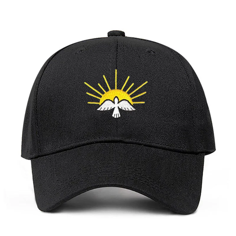 

Dropshipping New Sun Peace Dove Embroidery dad hat Men Women 100% Cotton Summer Fashion Baseball Cap Adjustable Hat 2020