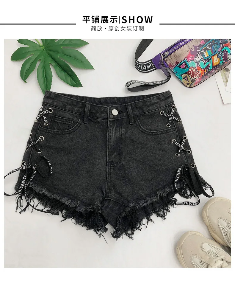 Popular Brand Spring New Style Europe And America High-waisted Denim Shorts Women's Loose-Fit Slimming Wide-Leg High-waiste