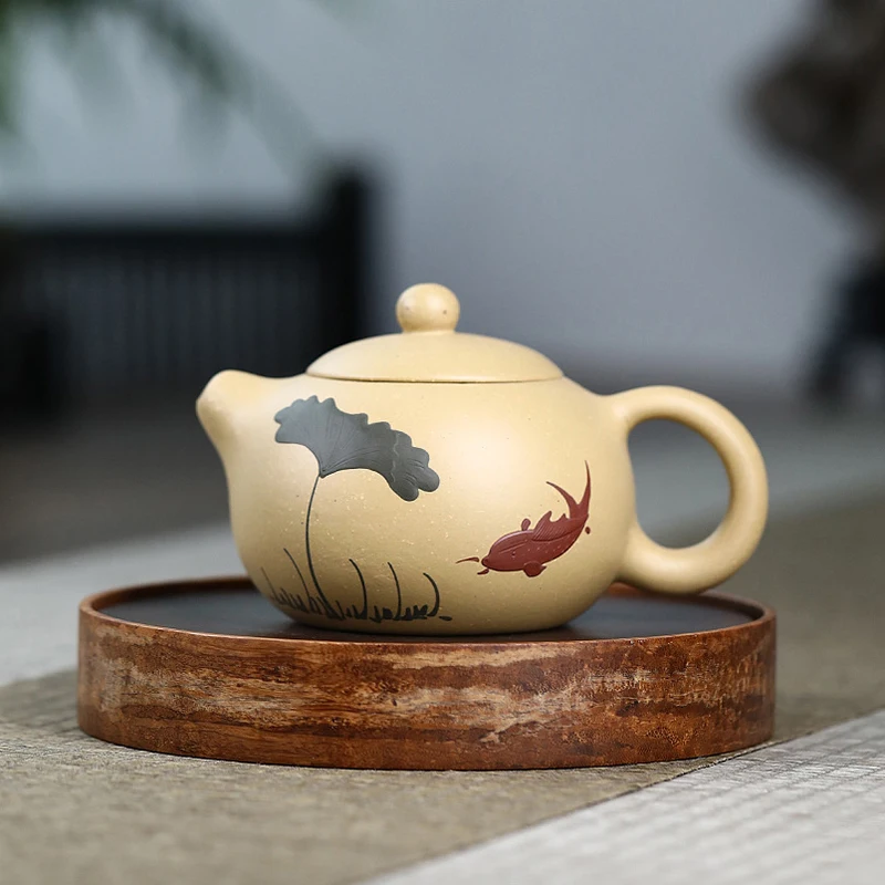 200ML Real Handmade Top Grade Beige Kettle Yixing Purple Clay Teapot