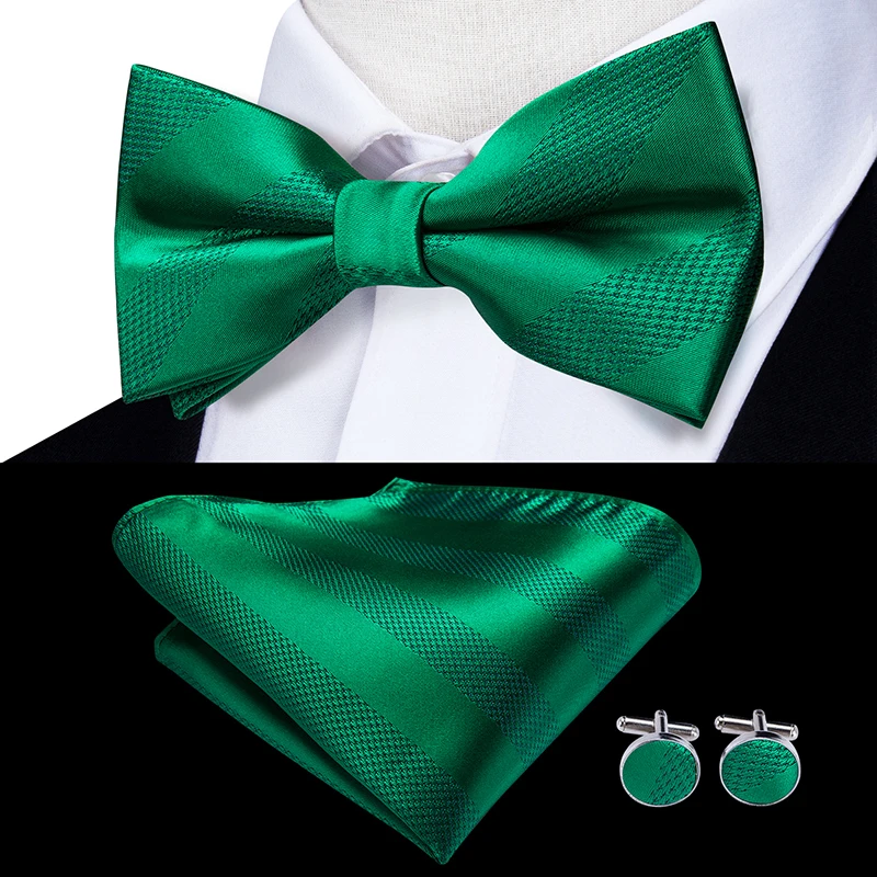 LH-501 Hi-Tie Шелковый мужской галстук-бабочка для мужчин Классический Пейсли Свадебная вечеринка галстук-бабочка платок запонки набор золотой галстук-бабочка - Цвет: LH-503