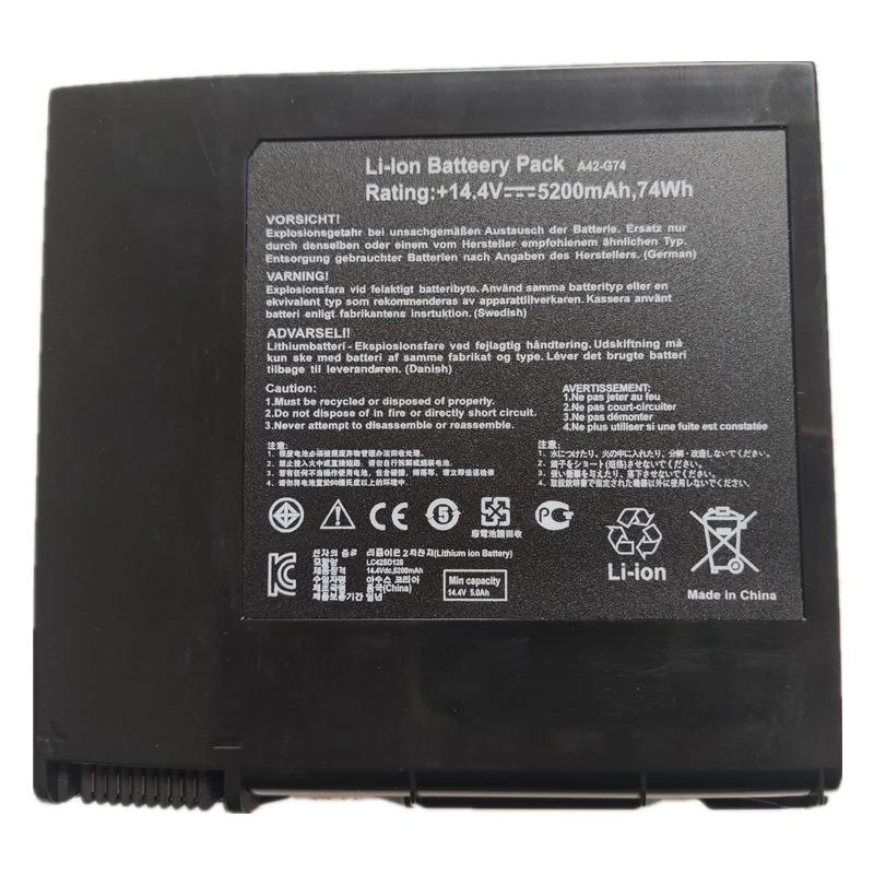 Bateria do Portátil para Asus A42-g74 Lc42sd128 Icr1865026f 14.4v 74wh 5200wh G74 G74j G74s-xr1 G74sx G74jh G74sw Novo - Imagem 3