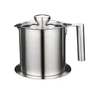 

Stainless Steel Oil Filter Household Large-Capacity Dust-Proof Oil Storage Tank With Lid Filter Oil Residue Anti-Leak Oil Pot