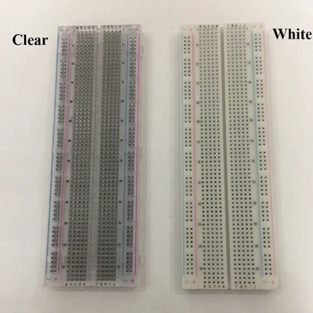

MB-102 830 Tie-points Hole White Clear ABS Plastic RGB LED Mini Solderless Prototype Breadboard Circuit PCB Board Protoboard