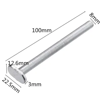 

10x M8 Thread 100mm T-nuts Planer Miter T-Track Tools Zinc Plated For 30 Series