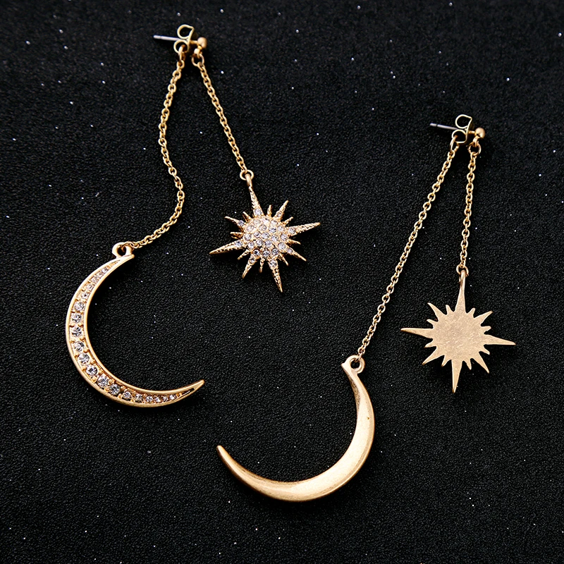 

LEGENSTAR Shiny Crystal Star Moon Earrings for Women Charm Dangle Earings Pendientes Fashion Jewelry Boucle d'oreille Femme 2019