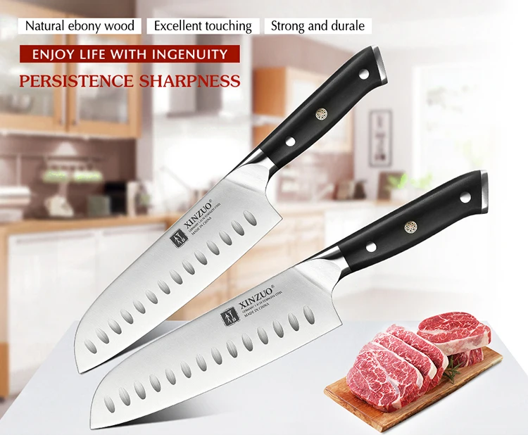 XINZUO 7 ''дюймовый нож Santoku немецкий 1,4416 стальной высокоуглеродный кухонный нож из нержавеющей стали ножи шеф-повара кухонная принадлежность инструменты
