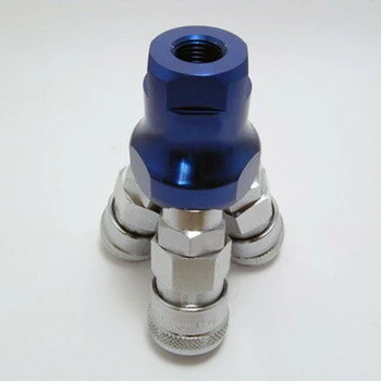 

3 Way Air Compressor Hose Manifold Chrome Plated Steel Couplers 1/4 Air Tools