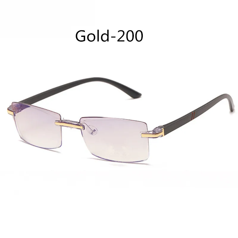 UVLAIK очки для близорукости, без оправы, обрезка, близорукость, очки, анти-синий светильник, TR дужки, очки по рецепту-1~-4,0 - Цвет оправы: Gold -200