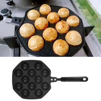 

12 Cavities Aluminum Alloy Takoyaki Pan Takoyaki Maker Octopus Small Balls Baking Pan Home Kitchen Cooking Tools
