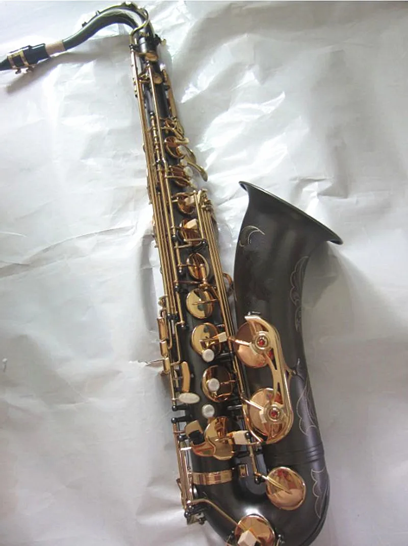 

Professional New Tenor Saxophone Matte Black gold Key Tenor Sax Mouthpiece Patches Pads Reeds Bend Neck and case