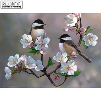 

new 2020 Full Square drill 5D DIY Diamond painting Bird on plum Embroidery Mosaic Cross Stitch Rhinestone decor HYY