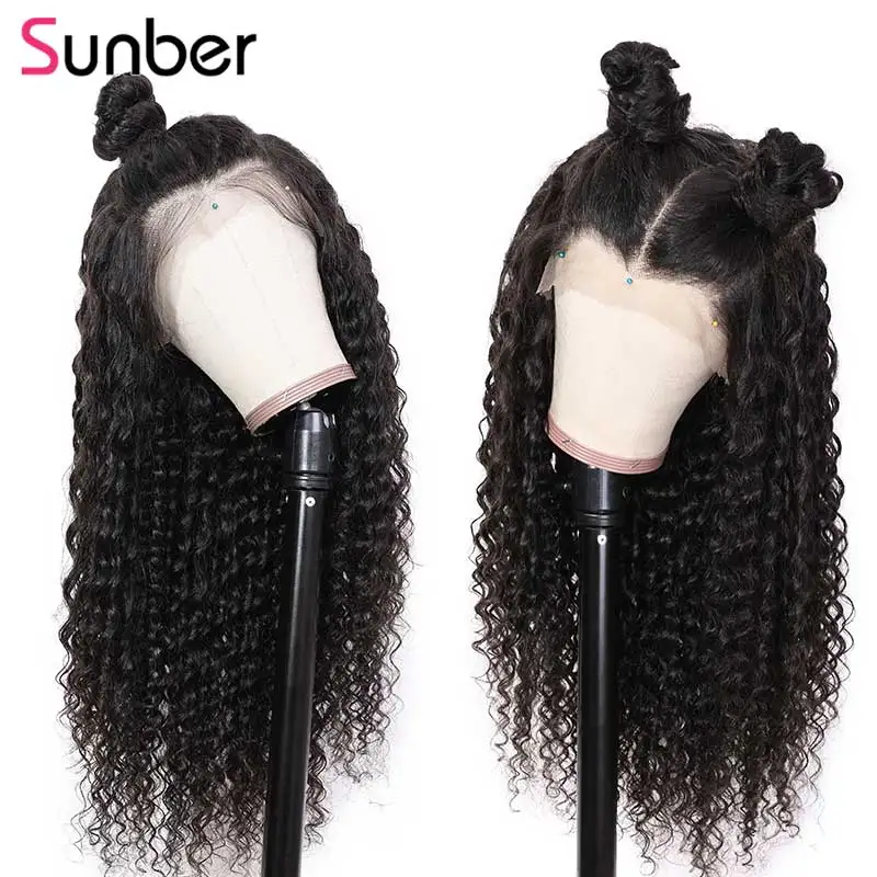 Sunber Hair Pervian глубокая волна человеческие волосы парики 12 22 дюймов предварительно