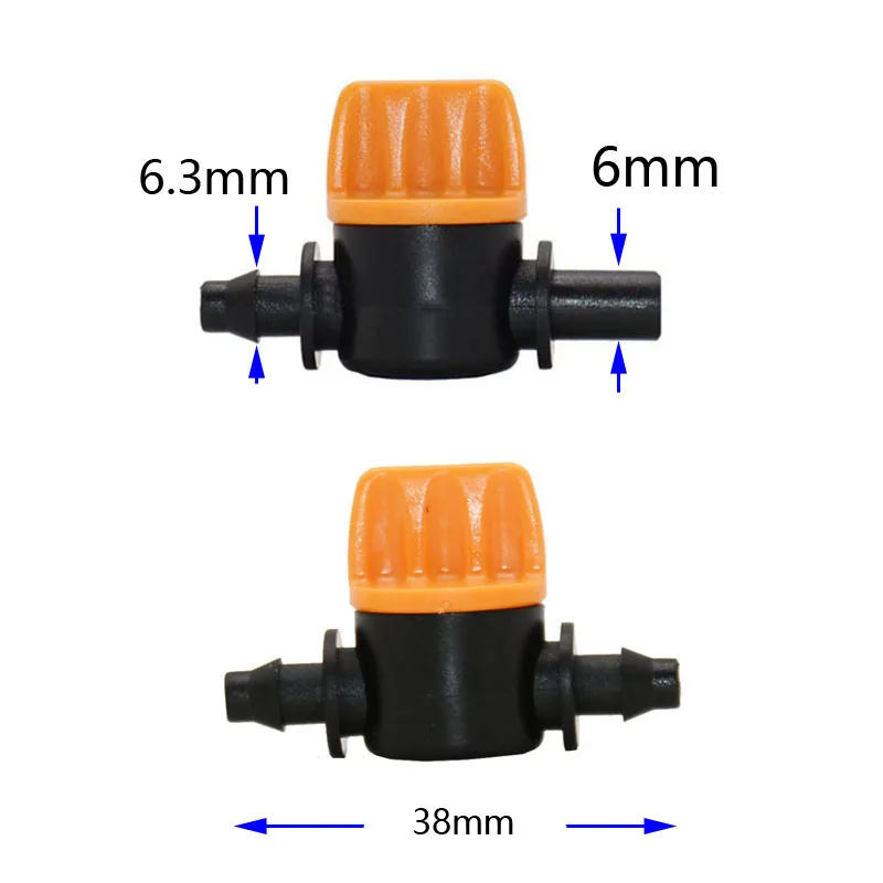 1/" Мини клапан сад крана 4/7 до 6 мм орошения сада колючей воды фланец потока регулируемого клапана для 4/7 мм шланг для полива и орошения фитинги Кабельный тестер кабеля 8 шт