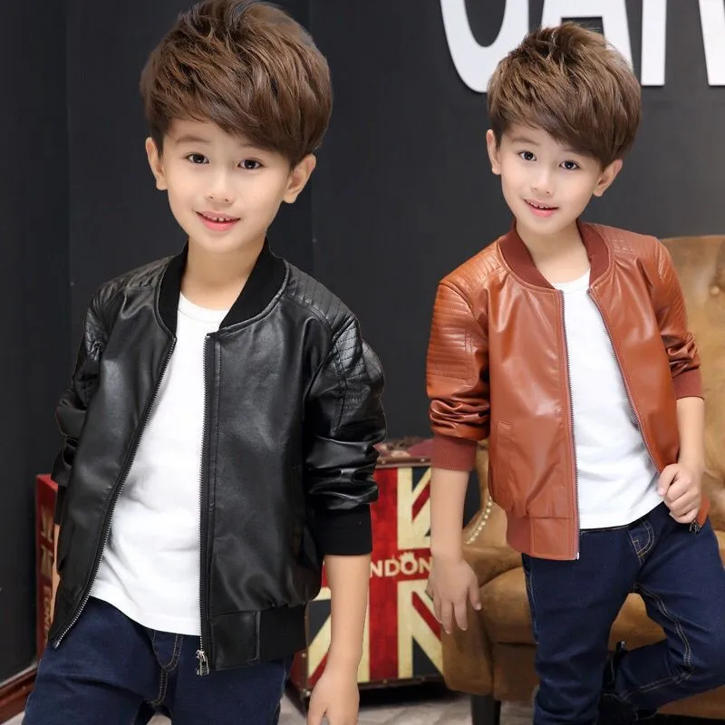 black leather jacket for baby boy