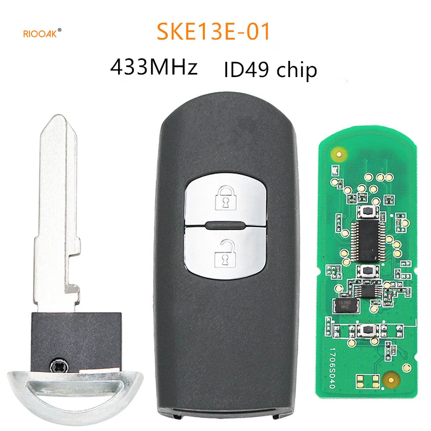 RIOOAK Высокое качество smart 2 кнопки дистанционного ключа Fob 434 МГц ID49 49 чип для Mazda 3 6