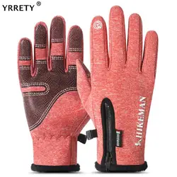YRRETY сенсорные бейсболка для походов с защитной сеткой перчатки для мужчин женщин теплые Guantes тактильные плотные зимние ветрозащитные