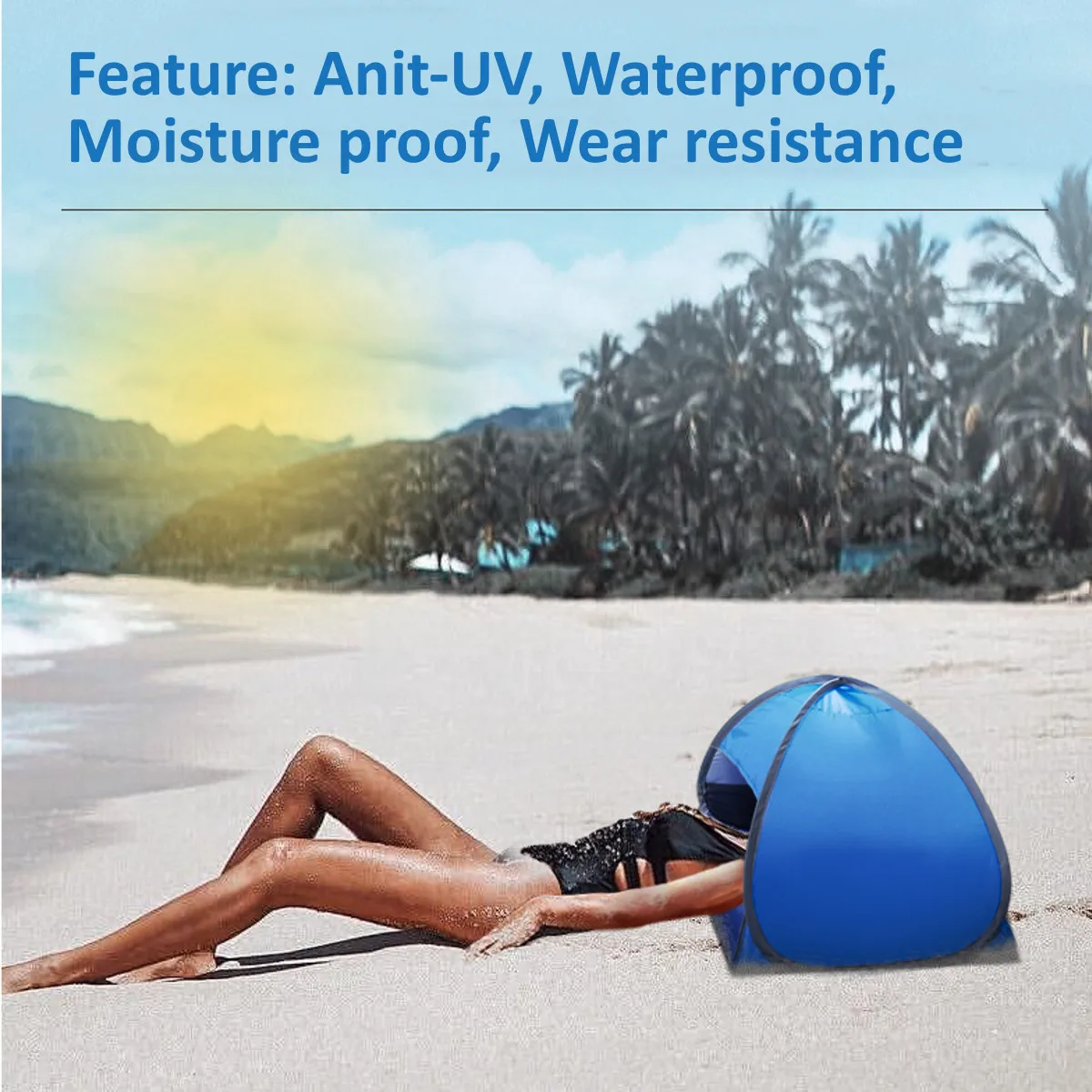 

Portable Waterproof Automic Opening Beach Face Tent Sun Anti-UV Shade Awning Mini Beach Umbrella Tent Picnic Camping Tent