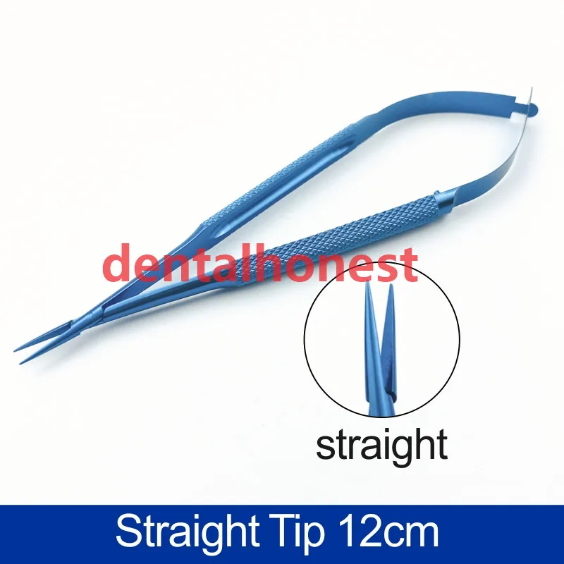 Straight Tip 12cm 1 шт., титановые хирургические зубные держатели для игл, прямой инструмент, 12 см/14 см/16 см/18 см - Цвет: Straight Tip 12cm