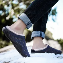 Обувь; мужские тапочки; зимние тапки; zapatos de hombre; модные мужские бархатные теплые уличные спортивные туфли; водонепроницаемые домашние тапочки