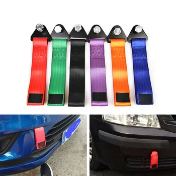

24cm*5cm Towing Rope High Strength Nylon trailer Tow Ropes Racing Car Universal Tow Eye Strap Tow Strap Bumper Trailer -