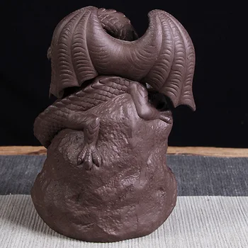 

Craft Backflow Incense Burner Dragon Shape Bedroom Office Yoga Holder Traditional Gift Relaxing Decoration Desktop Home