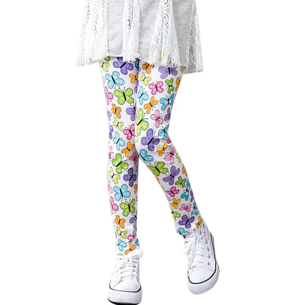 Леггинсы; зимние детские брюки; леггинсы с цветочным принтом; классические узкие брюки для маленьких девочек; одежда для маленьких девочек