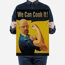 

AIMEER WE CAN COOK IT Retro Kraft Paper Poster Bar Coffee Home Decoration Painting Wall Sticker 51x36cm
