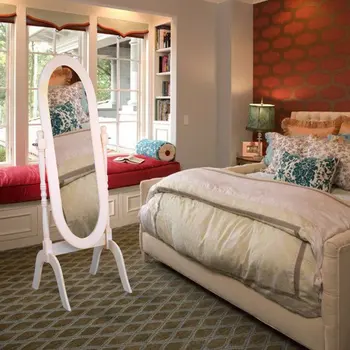 

1 Home Dressing Mirror Rectangular Mirror Bedroom Living Room Decorative Mirror Wooden Frame- #SK