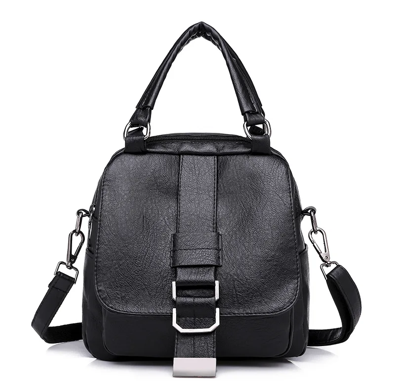 Многоцелевой маленькая сумка Для женщин стиль корейско-Стиль Универсальный мягкий кожаный рюкзак мульти-функциональный-Стиль сумка через плечо