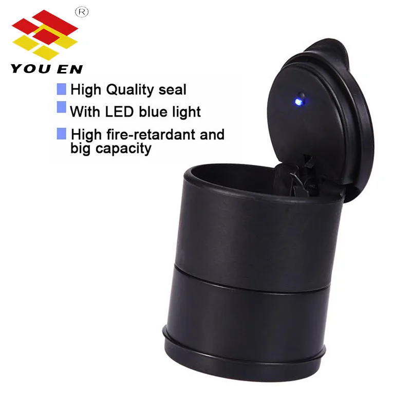 Youen Auto Ashtray Led Light Car The Ashes Fireproof Material Easy