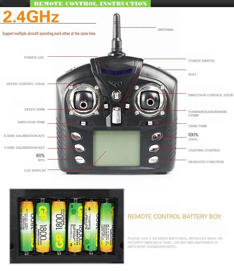 Wltoys Skylark V636 Квадрокоптер 4CH 6 Axis GYRO Electirc Радиоуправляемый вертолет 2,4 ГГц Безголовый режим 3D Дрон