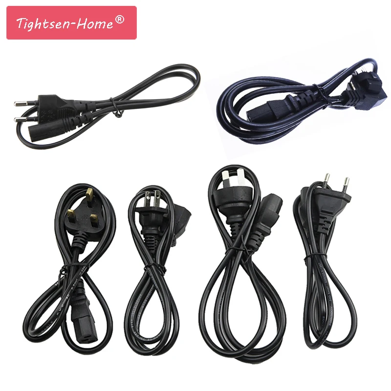 

Power Cable 2 3 ft 2 3-Prong Pin Cable Electric Cord EU US Power Cord AU UK Supply Cable Lead Wire Power for Electrique Adapter