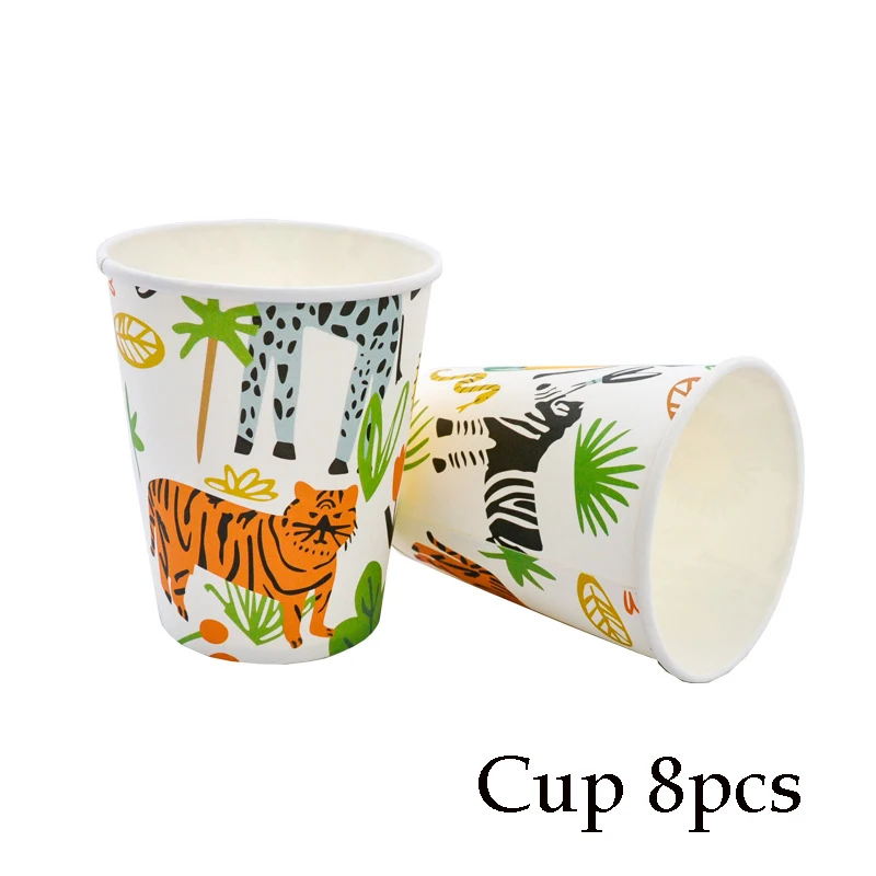 8pcs cup E 8 шт. вечерние одноразовые бумажные стаканчики с героями мультфильмов, фламинго, сок, чашка для детей на день рождения, сделай сам, декор для свадьбы, пикника, посуда, принадлежности - Цвет: 8pcs cup E