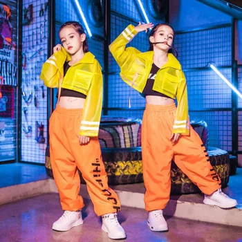 

Kids Dance Clothes Jazz Ballroom Dancing Festival Costumes Sweatshirt Tops Pants Hip Hop Costumes Girls Show Stage Wear Outfits