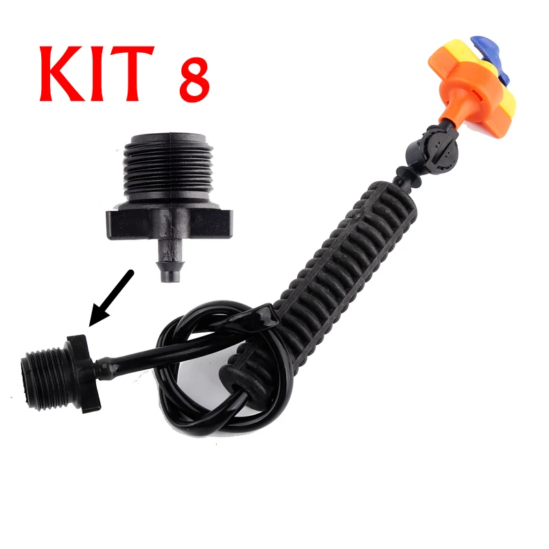 KIT 8 Микро-набор для орошения спринклерной сельское хозяйство 40 см 4/7 мм шланговый соединитель анти капельного орошения сада спрей Системы - Цвет: KIT 8