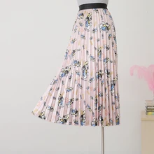 Осень и зима новая мода персональная мышь печати длинный участок Высокая талия Женская плиссированная юбка