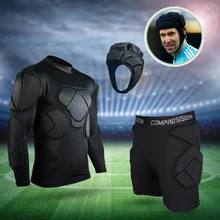 Uniformes profesionales de portero, equipo de entrenamiento de fútbol, casco de fútbol EVA, esponja gruesa, equipo de protección de portero
